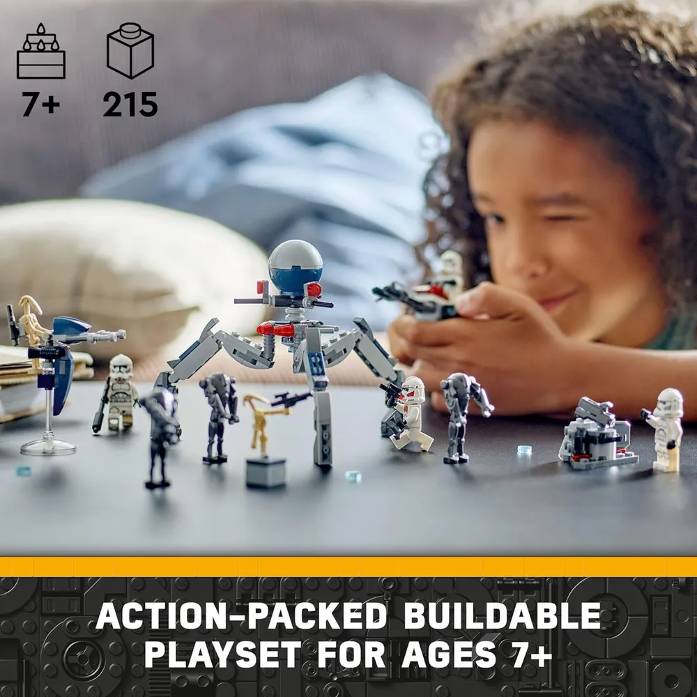 Lego Star Wars Batalla con soldado clon, droide y moto speeder para niños