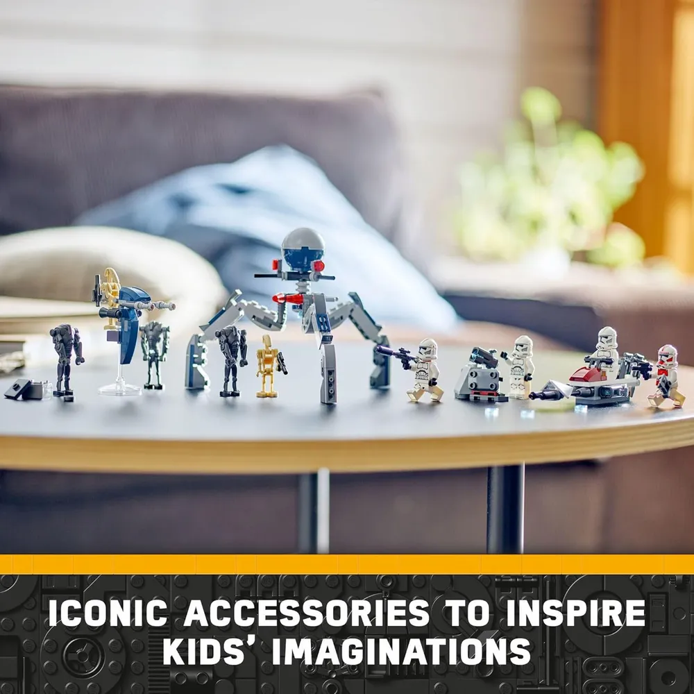 Lego Star Wars Batalla con soldado clon, droide y moto speeder para niños