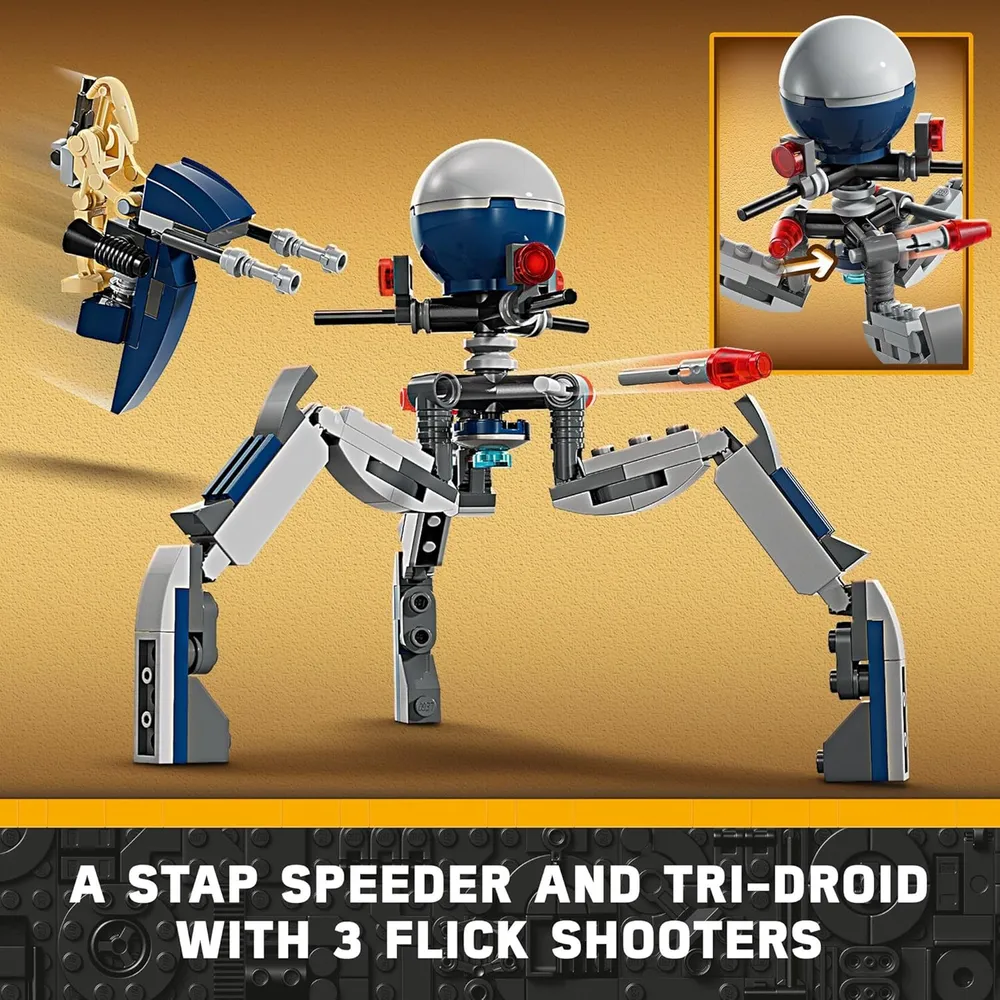 Lego Star Wars Batalla con soldado clon, droide y moto speeder para niños