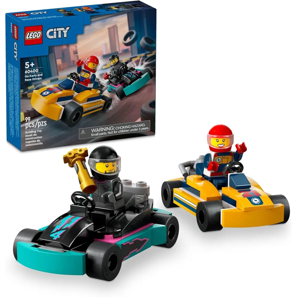 Lego City Karts y pilotos de carreras, set de construcción para niños