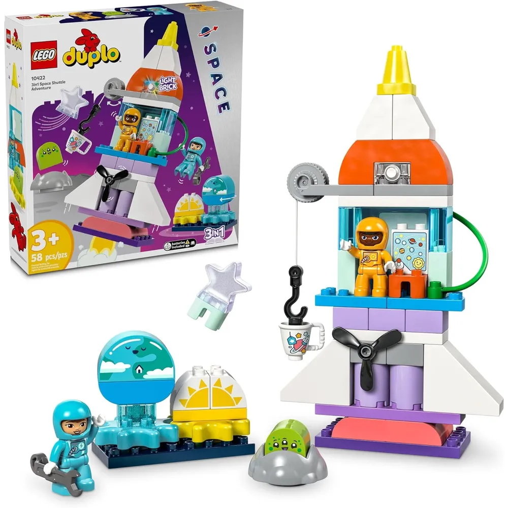 Lego Duplo Nave espacial de aventura 3 en 1, juguete educativo para niños