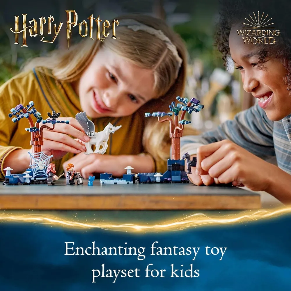 Lego Harry Potter Bosque Prohibido, criaturas mágicas y figuras que brillan