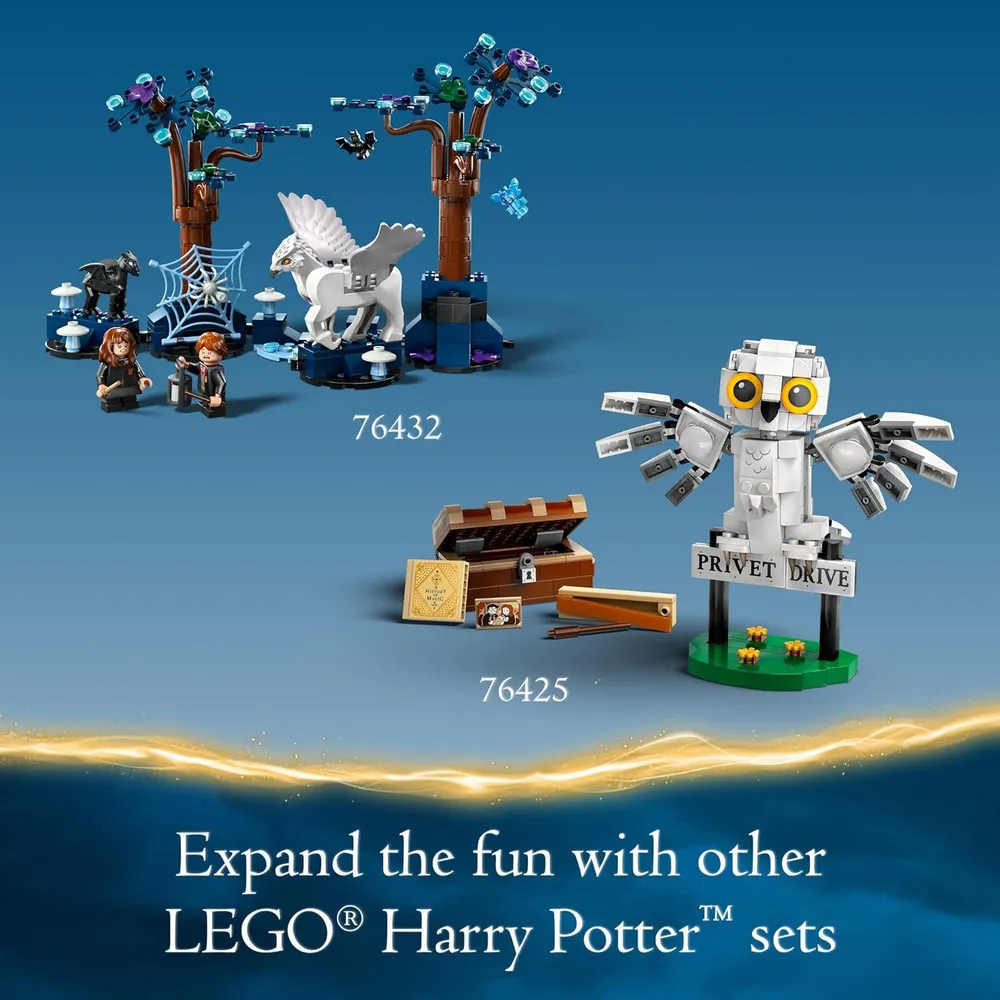 Lego Harry Potter Bosque Prohibido, criaturas mágicas y figuras que brillan