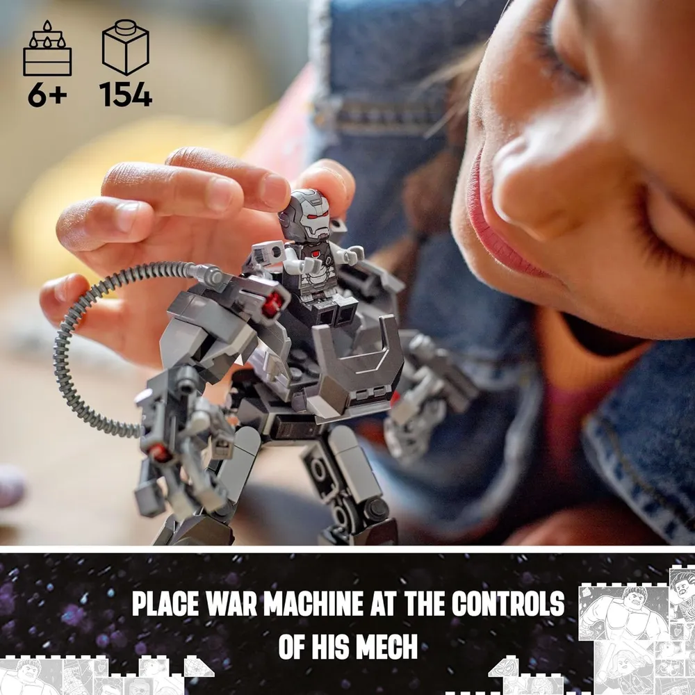 Lego Marvel Máquina de Guerra, armadura mecánica, figura de acción para niños