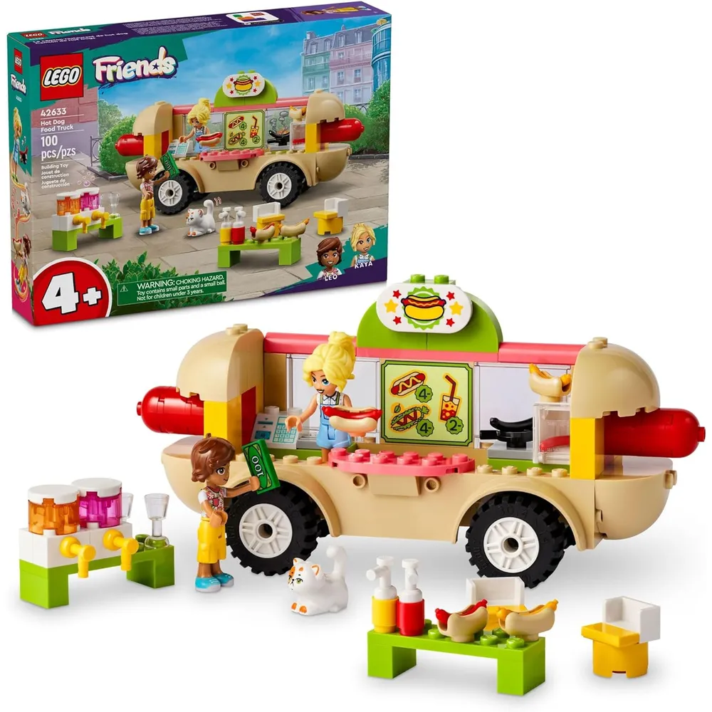 Lego Friends Camión de comida de perritos calientes, juguete de rol para niños