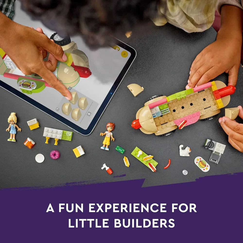 Lego Friends Camión de comida de perritos calientes, juguete de rol para niños