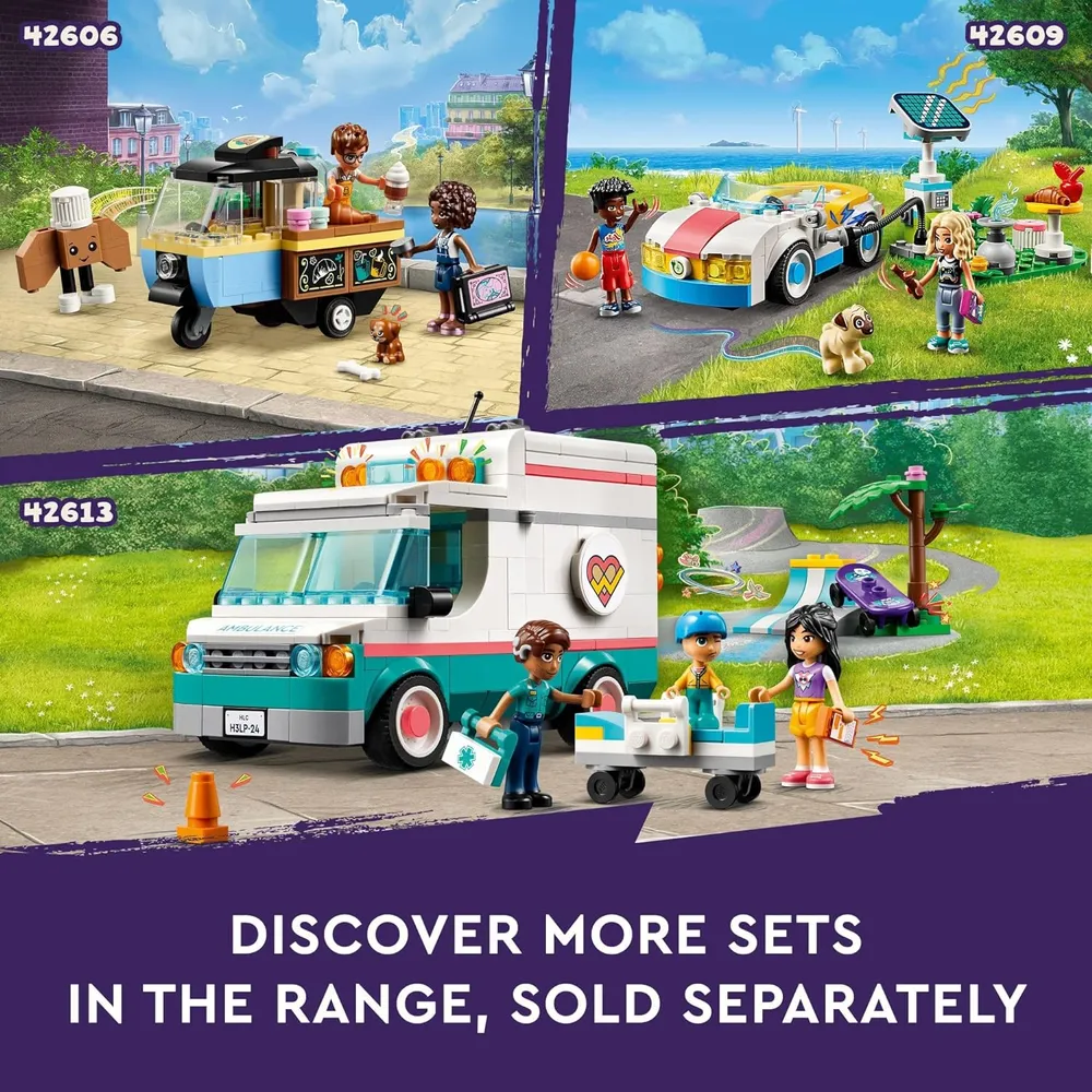 Lego Friends Camión de comida de perritos calientes, juguete de rol para niños