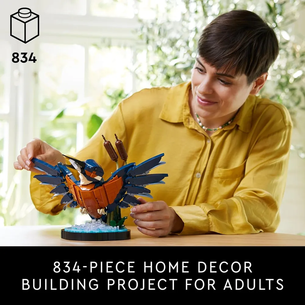 Lego Icons Martín Pescador, set creativo para adultos y decoración