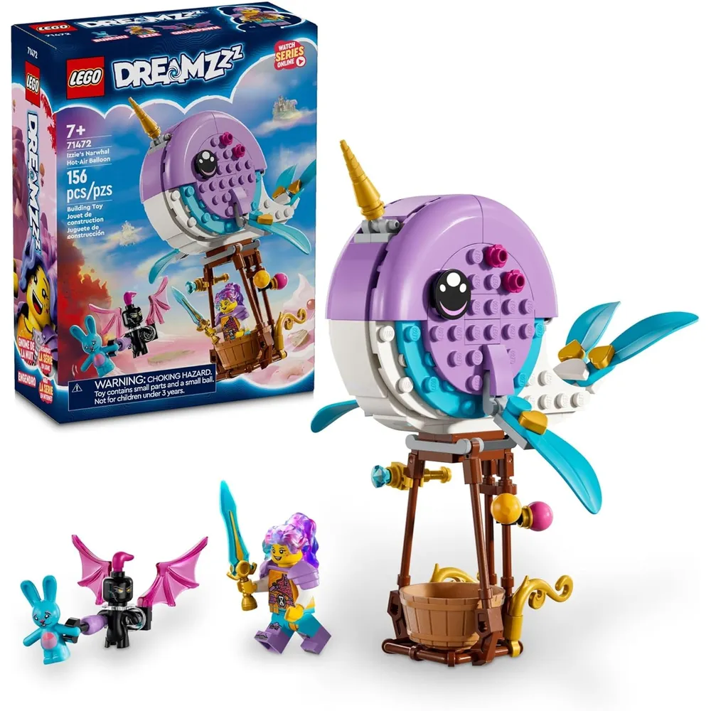 Lego Dreamzzz Izzie's Narwhal en globo aerostático, set para niños