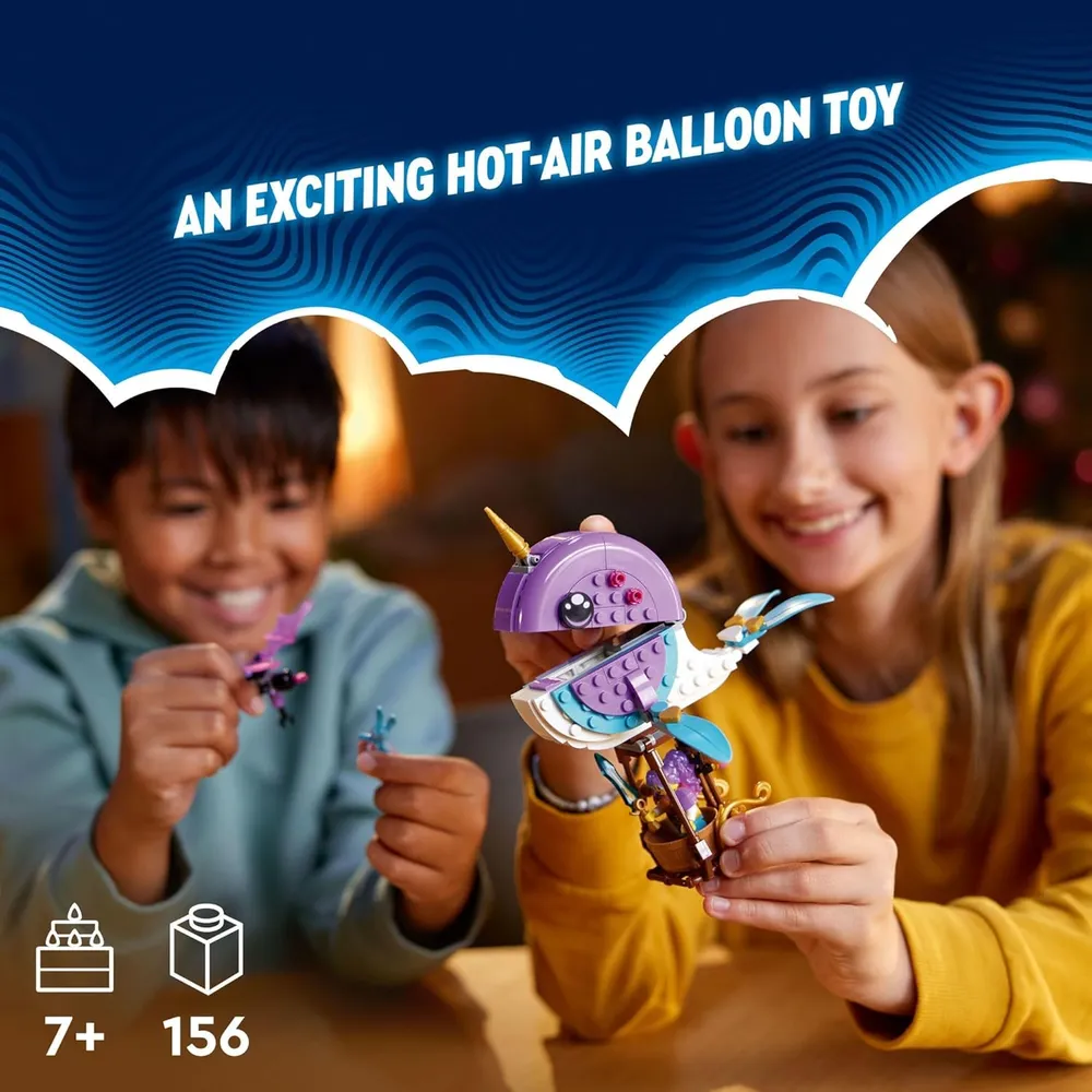 Lego Dreamzzz Izzie's Narwhal en globo aerostático, set para niños