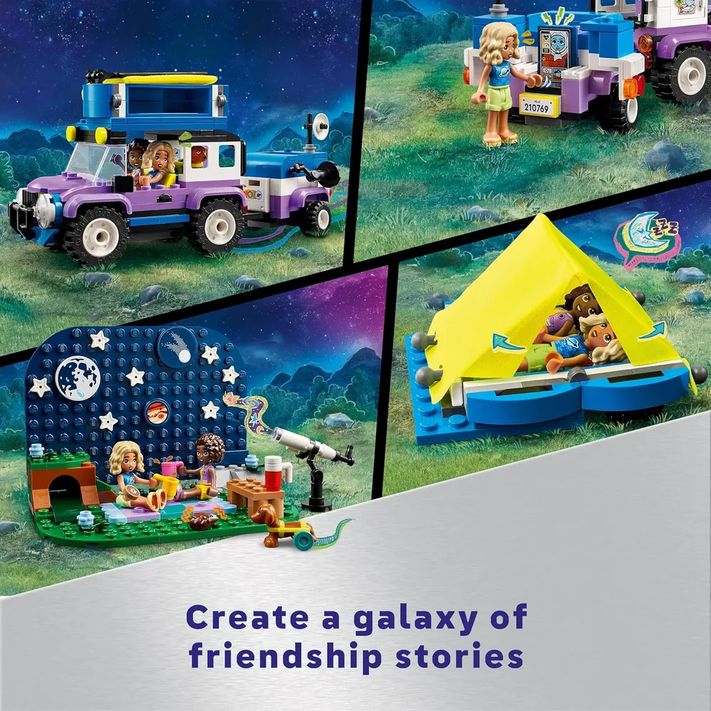 Lego Friends Vehículo de camping con telescopio, perro y 2 minimuñecas