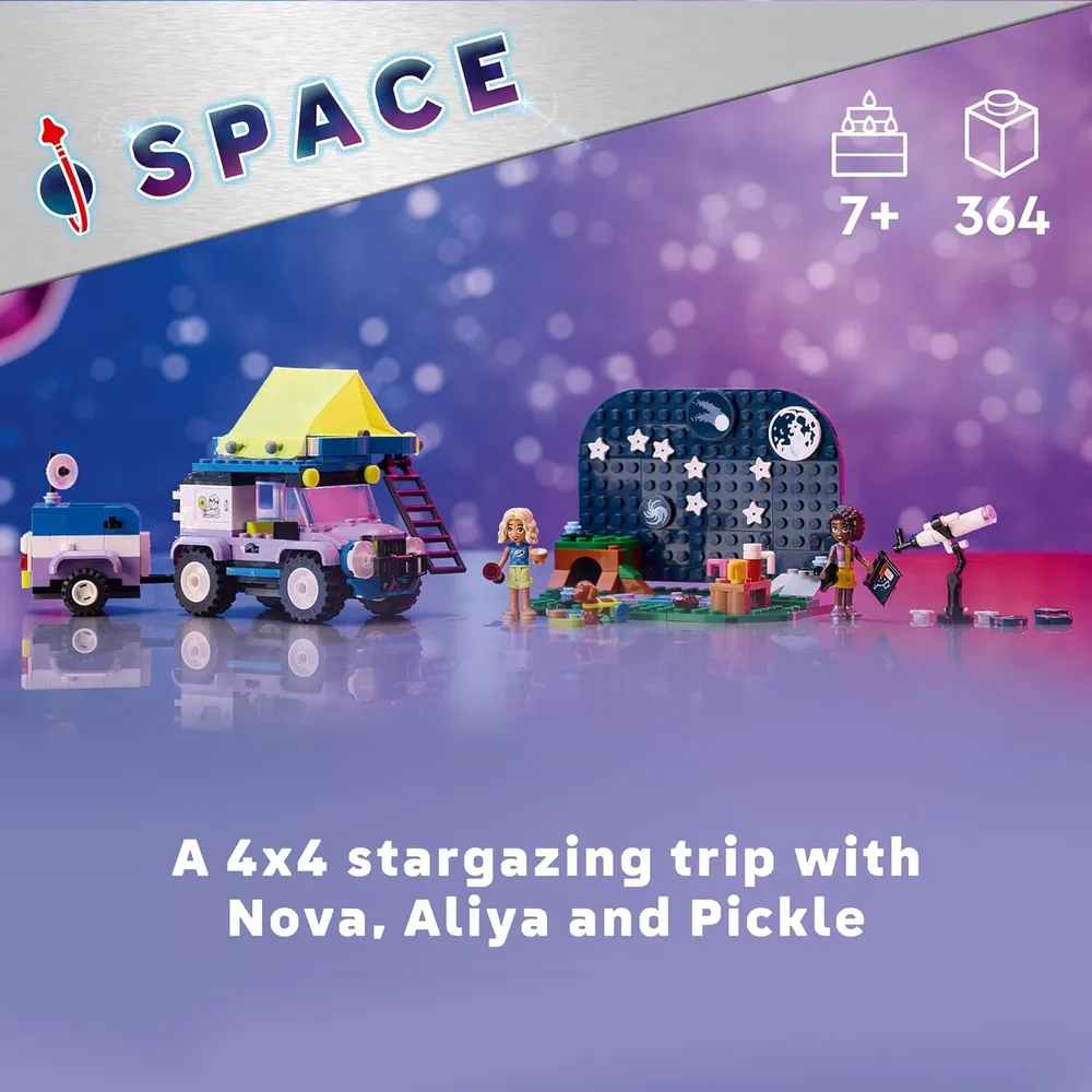 Lego Friends Vehículo de camping con telescopio, perro y 2 minimuñecas