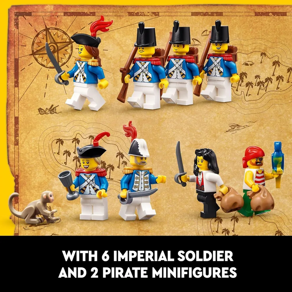 Lego Icons Fortaleza Eldorado con barco pirata y 8 minifiguras para adultos