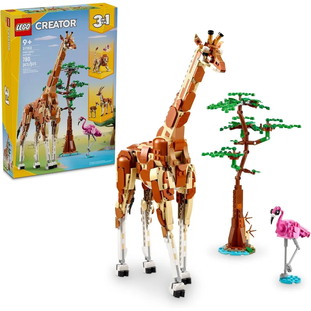 LEGO CREATOR 3 EN 1 ANIMALES DE SAFARI: JIRAFA, GACELA O LEÓN