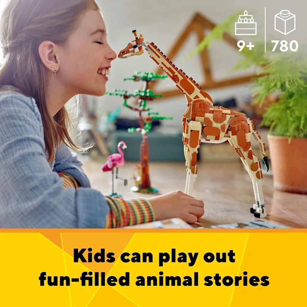LEGO CREATOR 3 EN 1 ANIMALES DE SAFARI: JIRAFA, GACELA O LEÓN