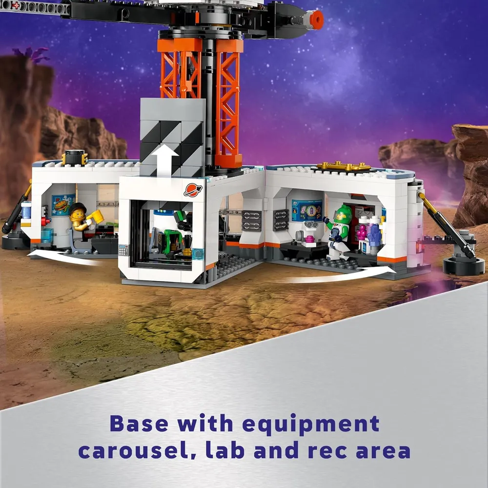 Lego City Base espacial y plataforma de lanzamiento con 6 minifiguras