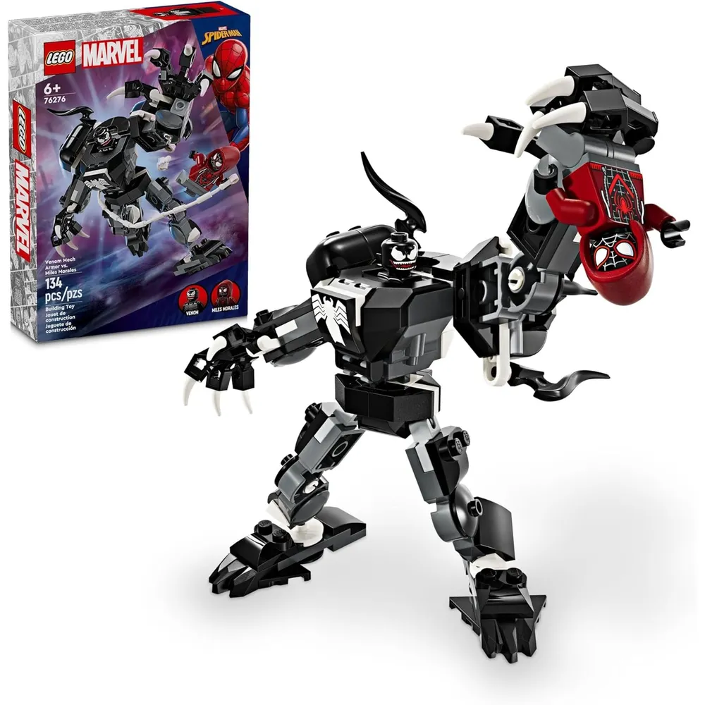 Lego Marvel Armadura mecánica de Venom contra Miles Morales, con figuras