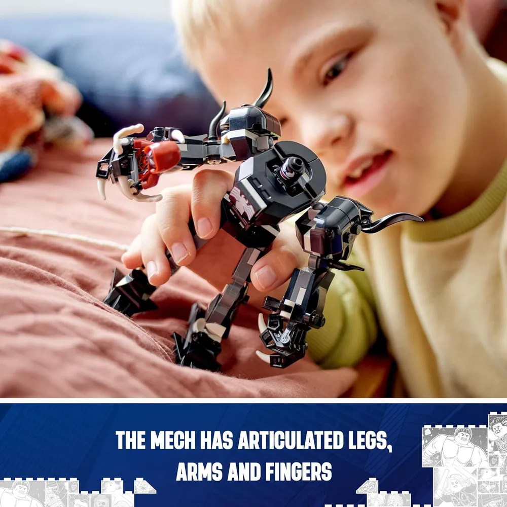 Lego Marvel Armadura mecánica de Venom contra Miles Morales, con figuras