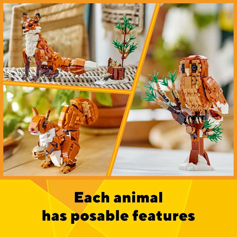 LEGO CREATOR 3 EN 1 ANIMALES DEL BOSQUE: ZORRO, BÚHO O ARDILLA