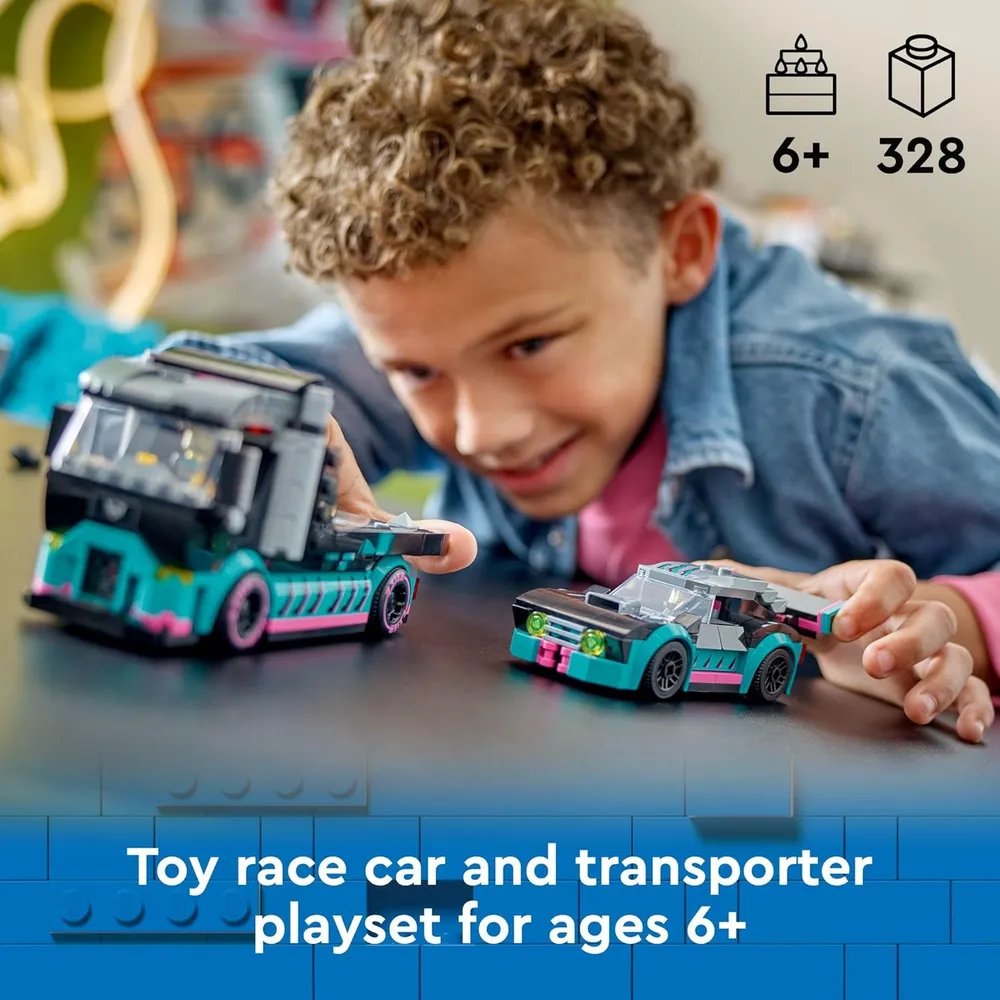 b0cgy3vf48_1_webp.webp Lego City Coche de carreras y camión portacoches con minifiguras