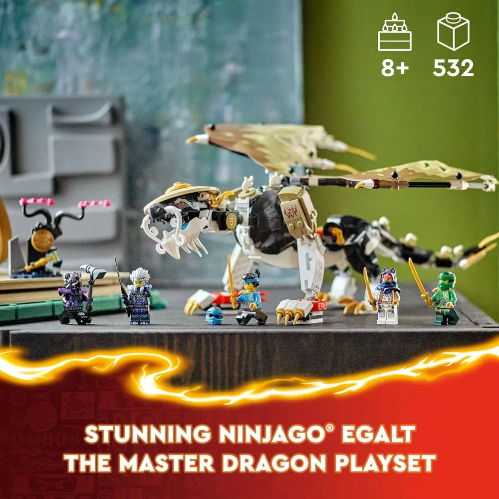 Lego Ninjago Egalt, el dragón maestro con 5 minifiguras ninja