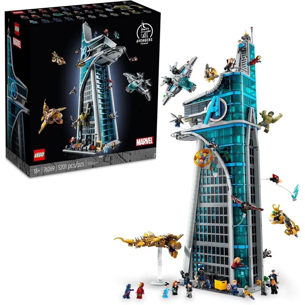Lego Marvel Avengers Torre con 31 figuras y accesorios de películas