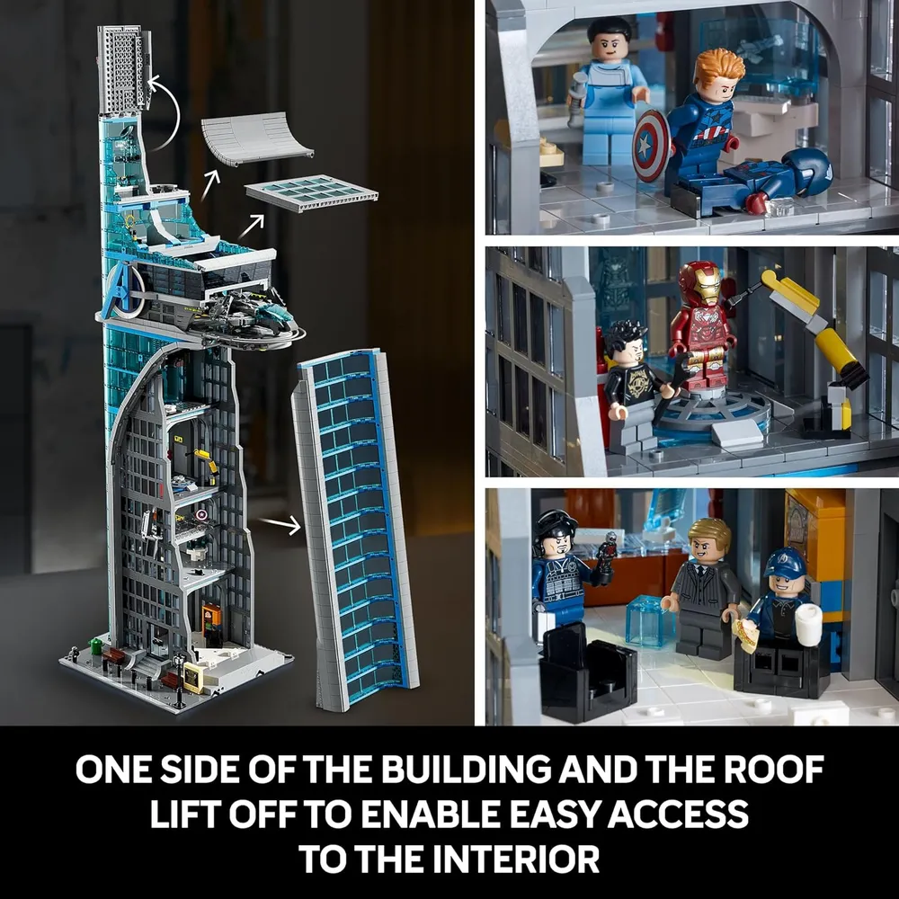 Lego Marvel Avengers Torre con 31 figuras y accesorios de películas