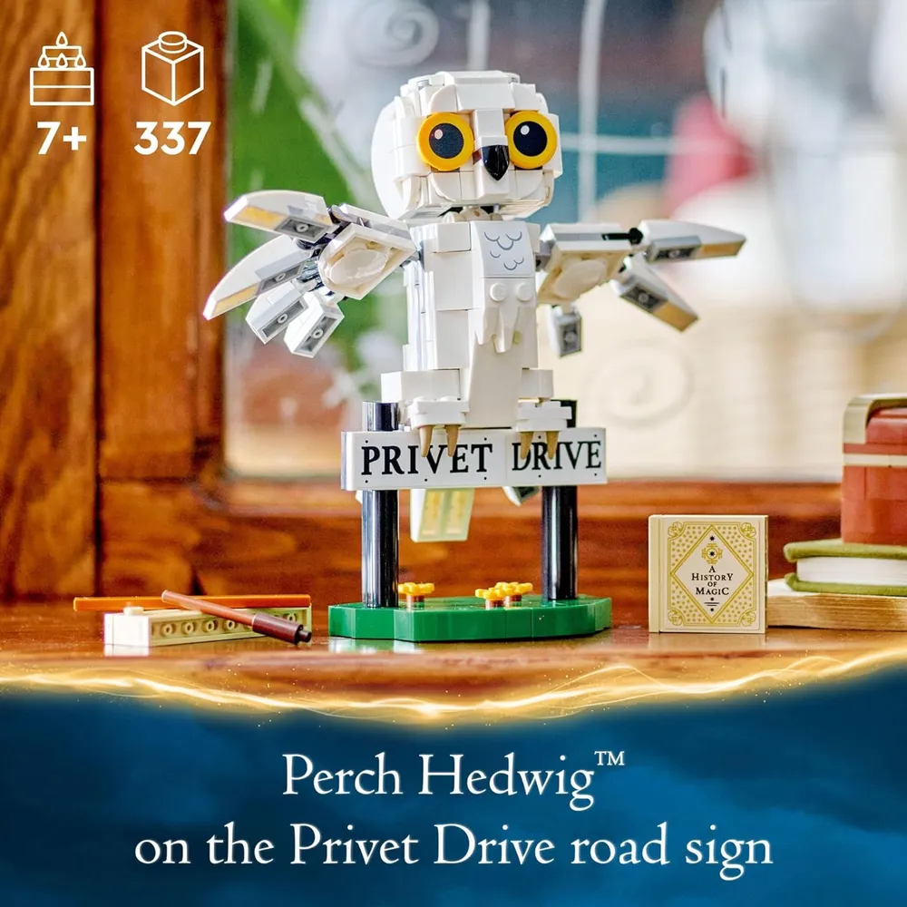 Lego Harry Potter Hedwig en 4 Privet Drive, figura de búho para niños