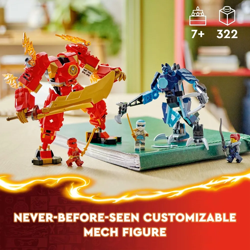 LEGO NINJAGO MECH DE FUEGO ELEMENTAL DE KAI CON MINIFIGURAS