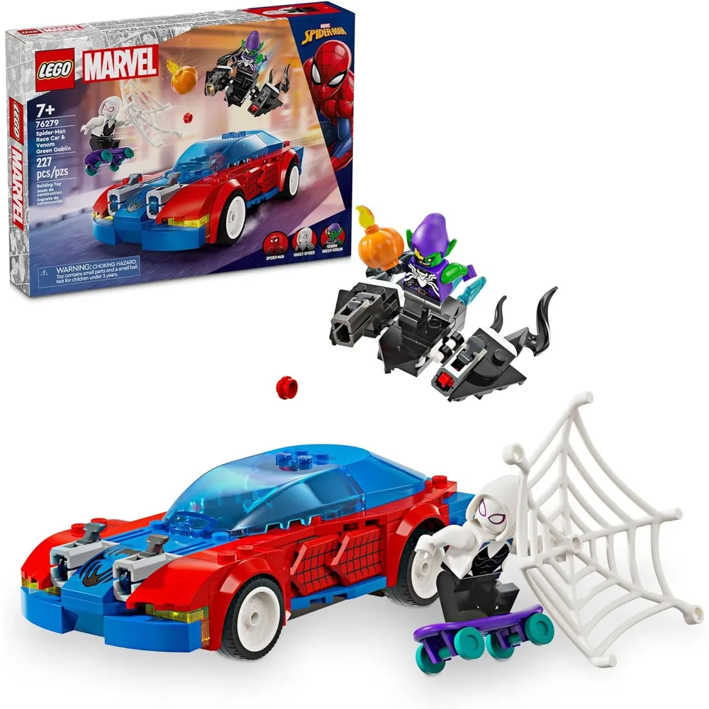 Lego Marvel Spider-Man coche de carreras con Venom y minifigura