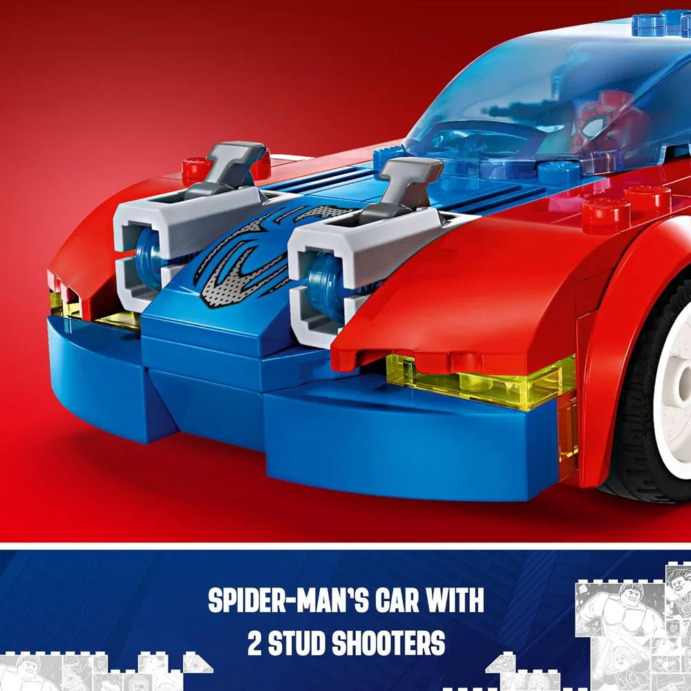 Lego Marvel Spider-Man coche de carreras con Venom y minifigura