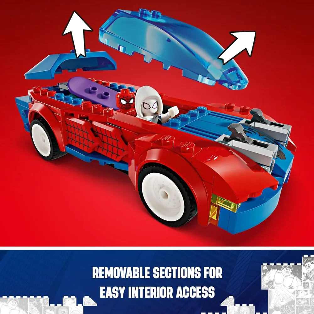 Lego Marvel Spider-Man coche de carreras con Venom y minifigura