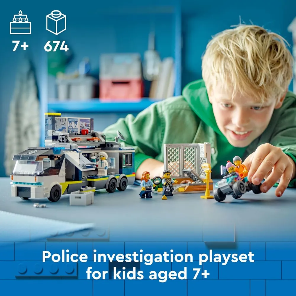 Lego City Camión de policía móvil con quad, 2 agentes y 2 ladrones