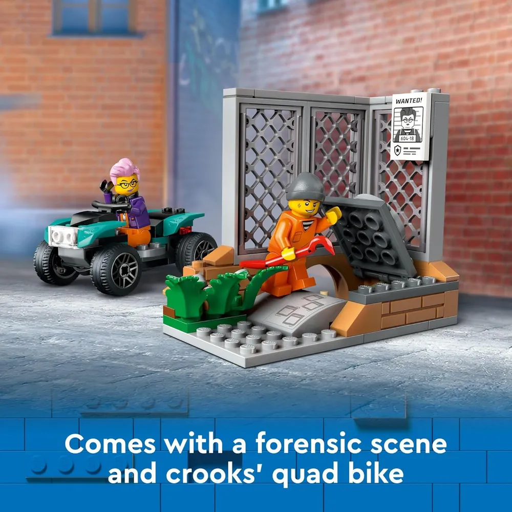 Lego City Camión de policía móvil con quad, 2 agentes y 2 ladrones