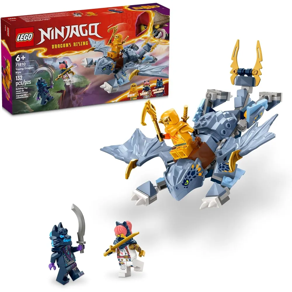 Lego Ninjago Dragón Joven Riyu con 3 minifiguras, set de aventuras