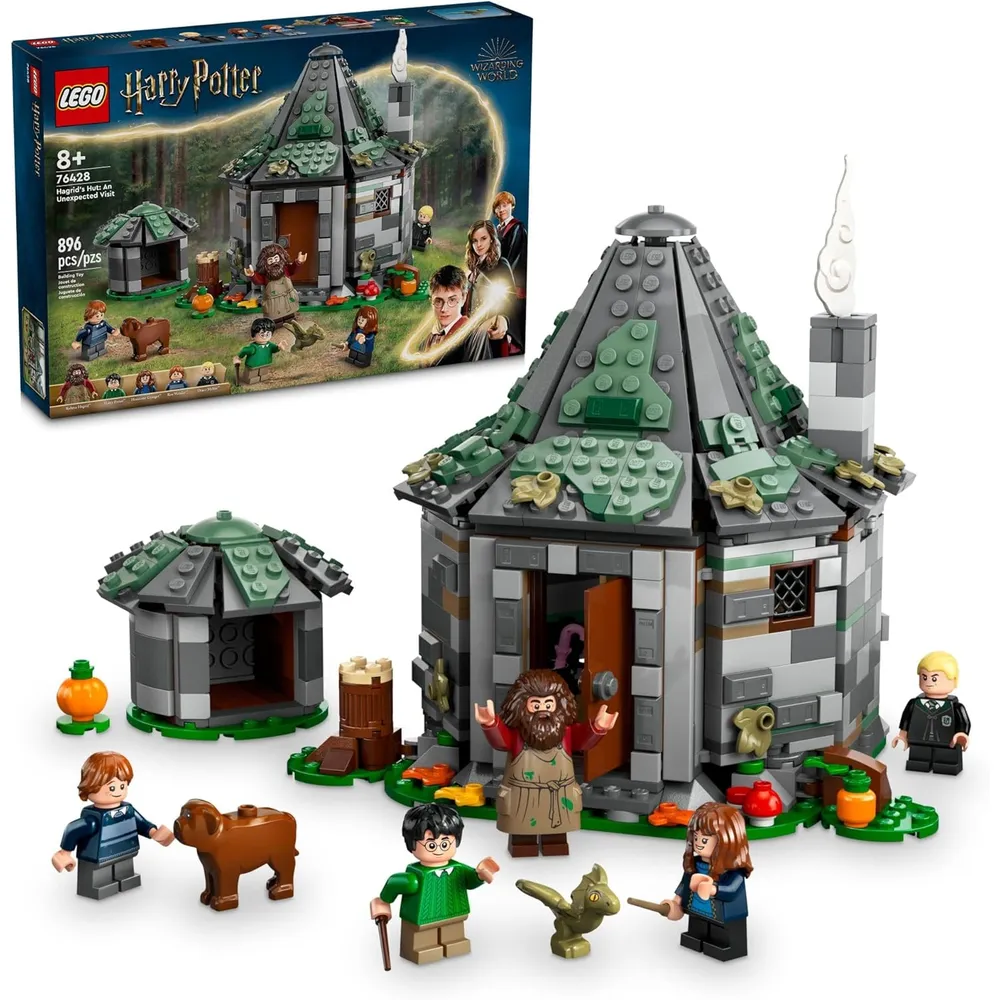 Lego Harry Potter Cabaña de Hagrid con 7 figuras y dragón, set de construcción