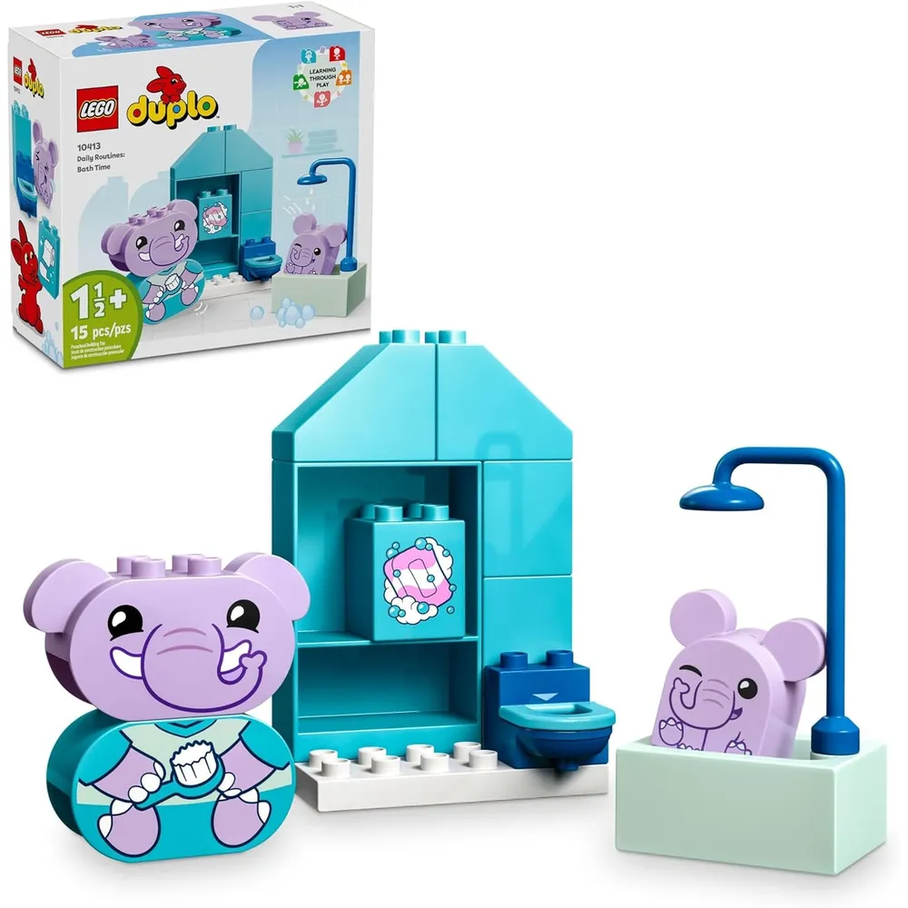 Lego Duplo Mis primeras rutinas diarias, set educativo con 2 elefantes de juguete
