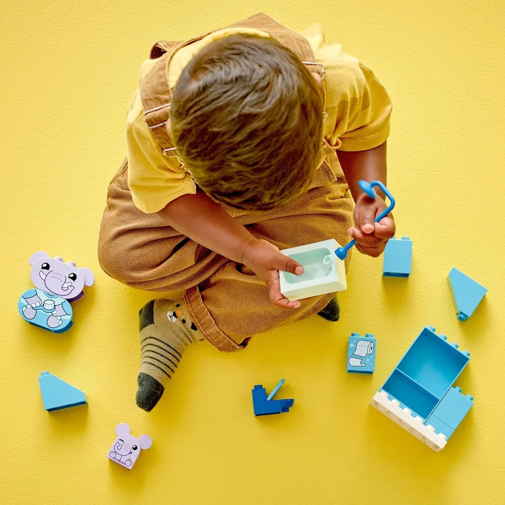 Lego Duplo Mis primeras rutinas diarias, set educativo con 2 elefantes de juguete