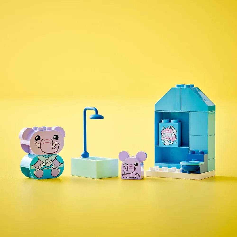 Lego Duplo Mis primeras rutinas diarias, set educativo con 2 elefantes de juguete
