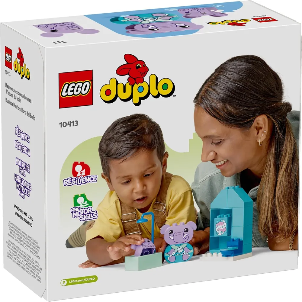 Lego Duplo Mis primeras rutinas diarias, set educativo con 2 elefantes de juguete