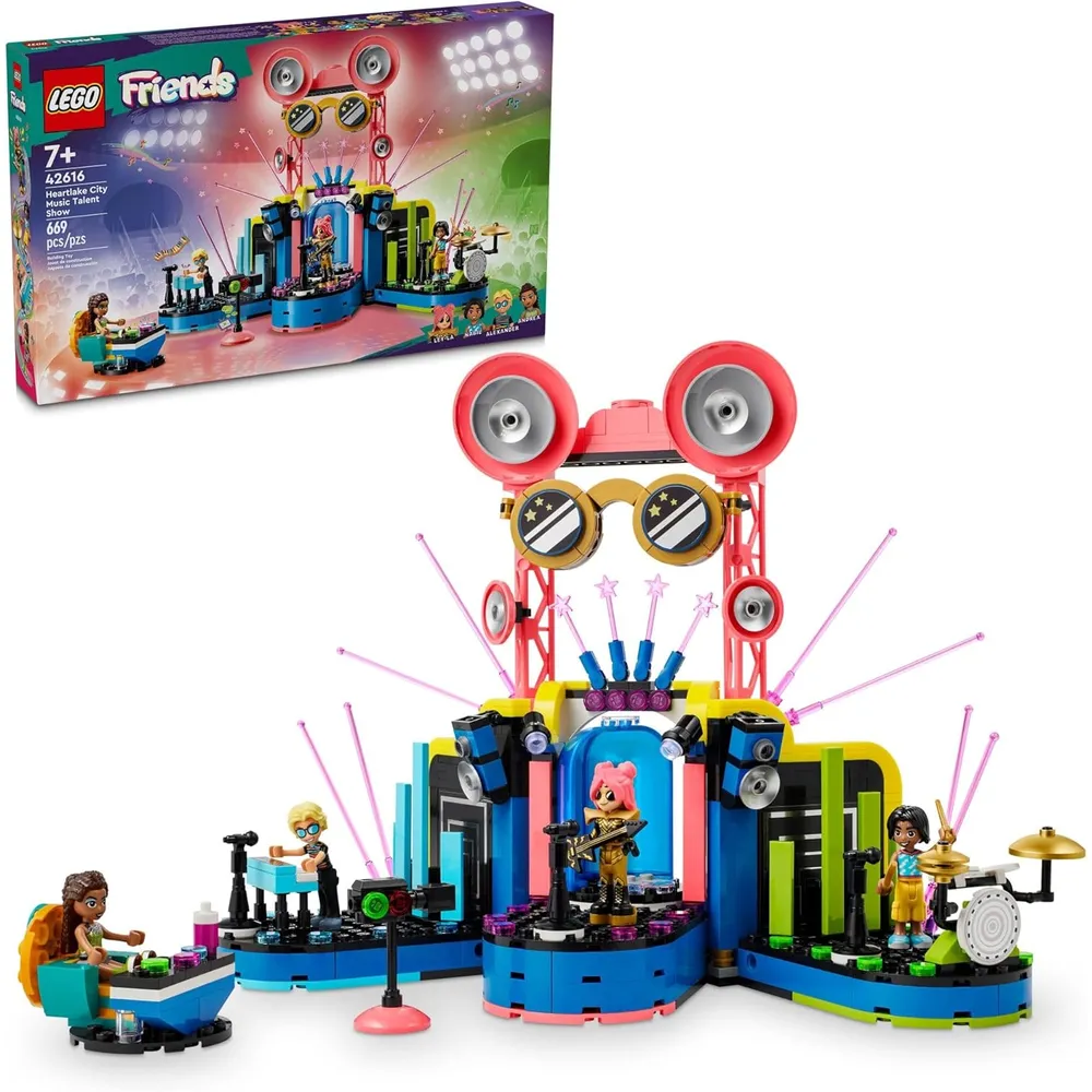Lego Friends Heartlake City concurso de talentos musicales con 4 minimuñecas