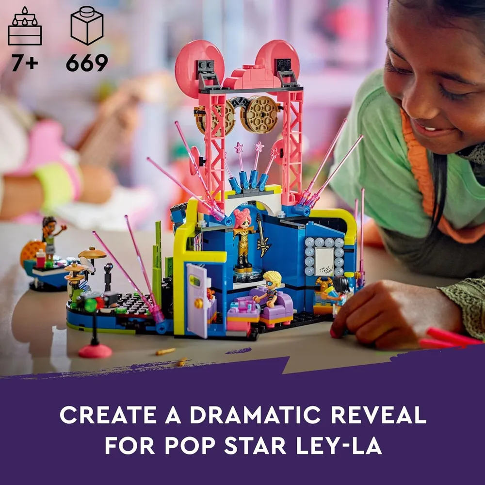 Lego Friends Heartlake City concurso de talentos musicales con 4 minimuñecas