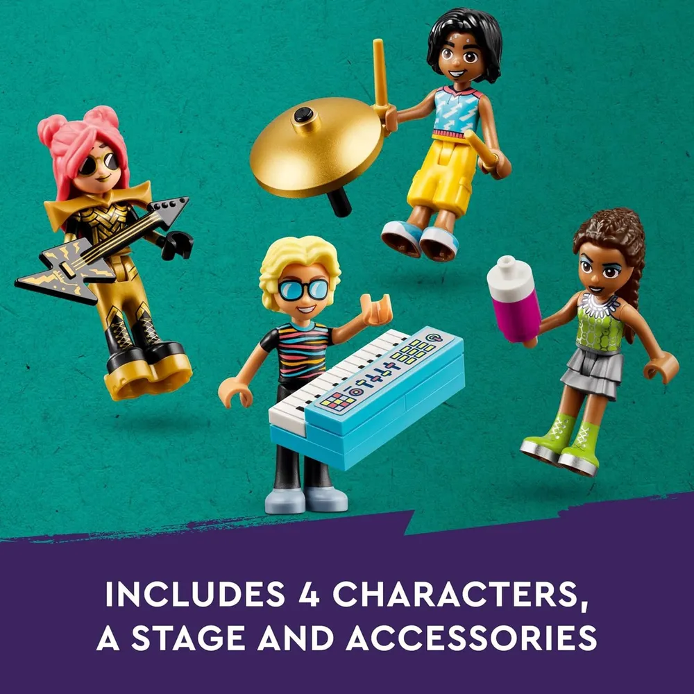 Lego Friends Heartlake City concurso de talentos musicales con 4 minimuñecas