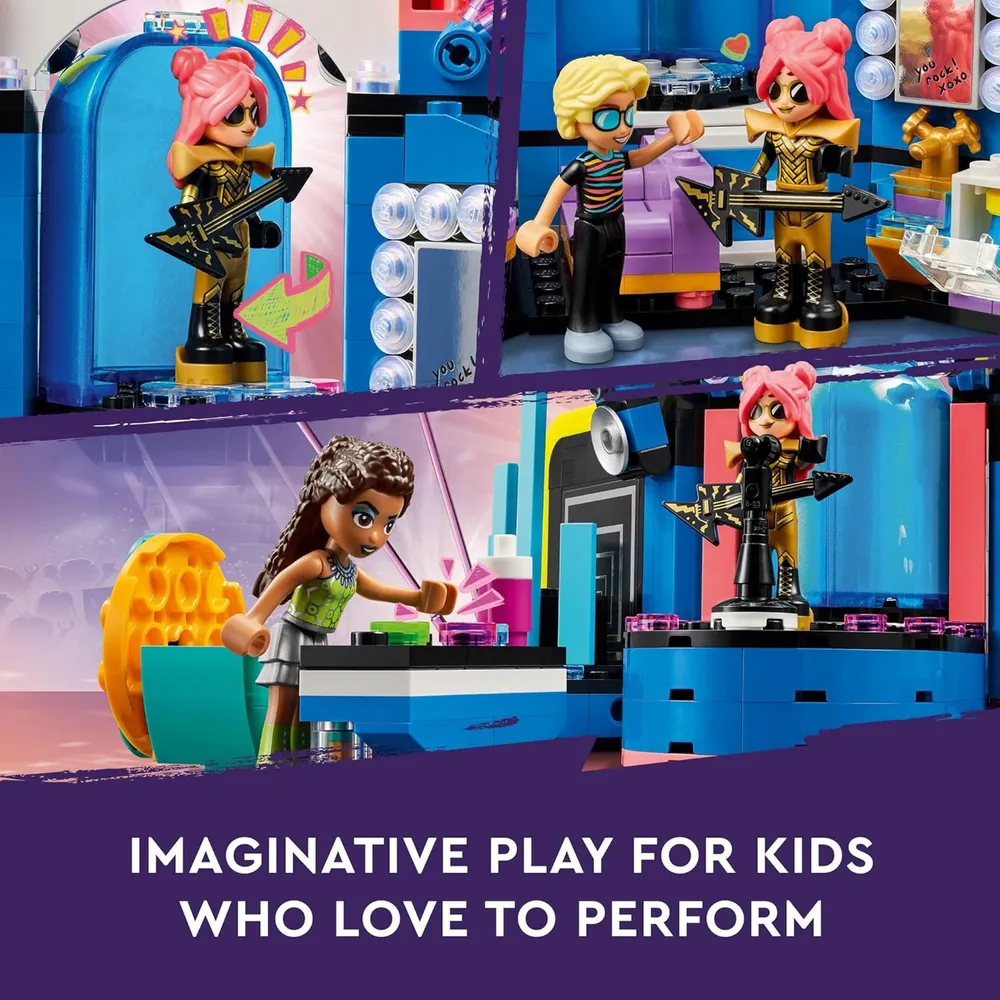 Lego Friends Heartlake City concurso de talentos musicales con 4 minimuñecas