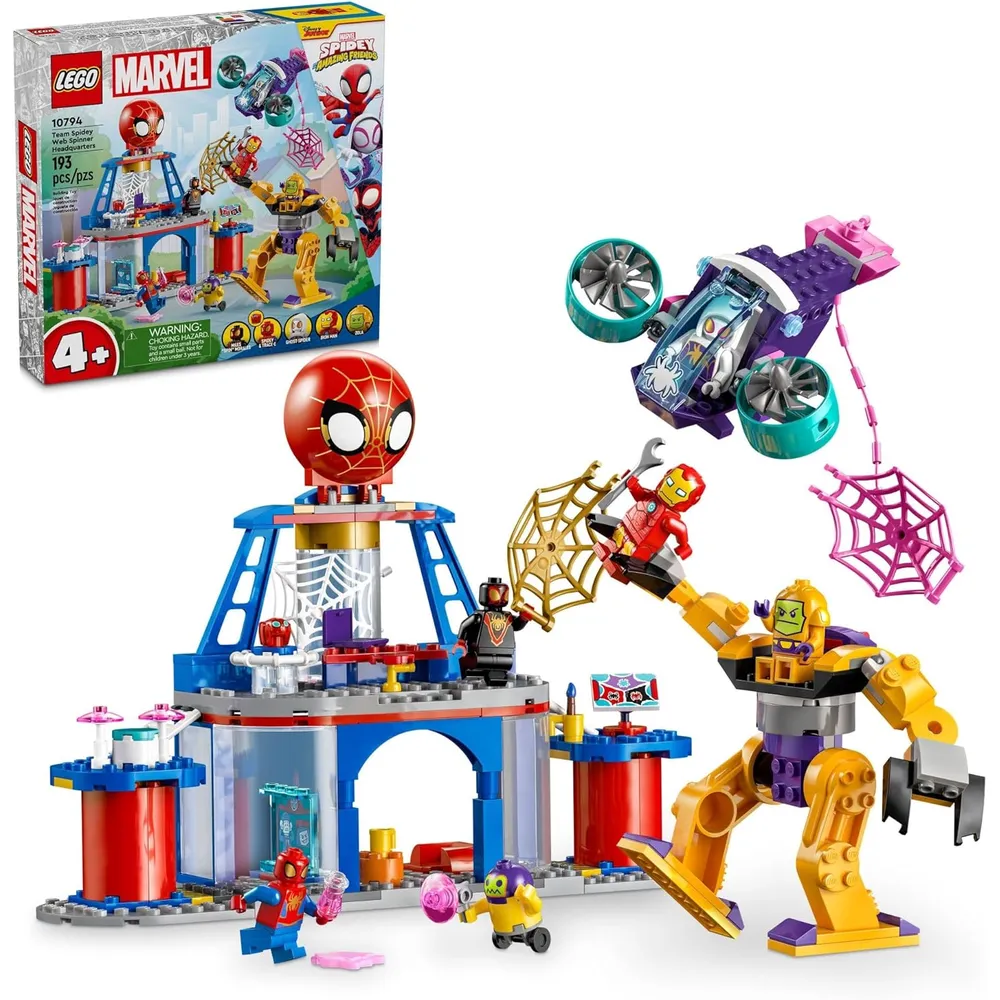 Lego Marvel Cuartel general del equipo Spider-Man con Iron Man y Spider-Man