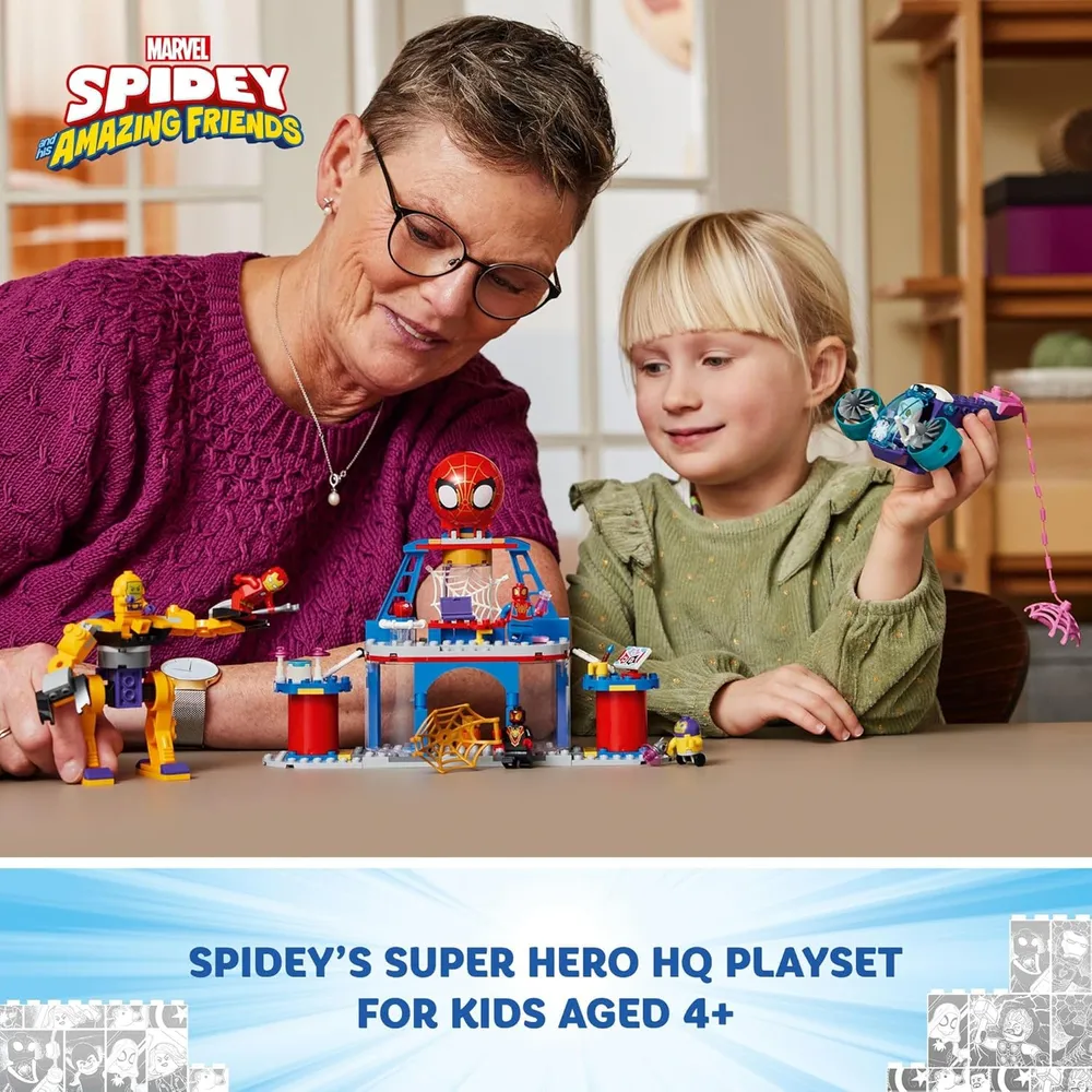 Lego Marvel Cuartel general del equipo Spider-Man con Iron Man y Spider-Man