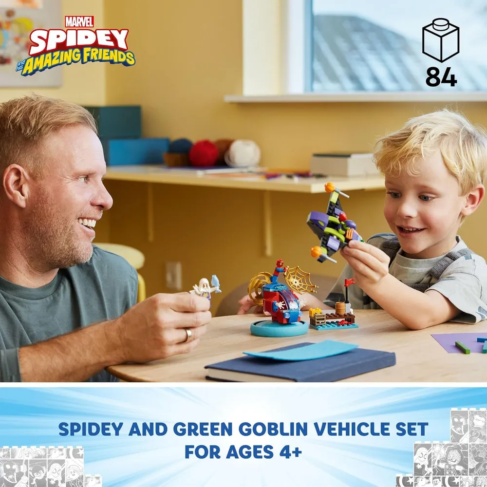 Lego Marvel Spidey vs. Duende Verde, juguete de Spider-Man para niños 4-6 años