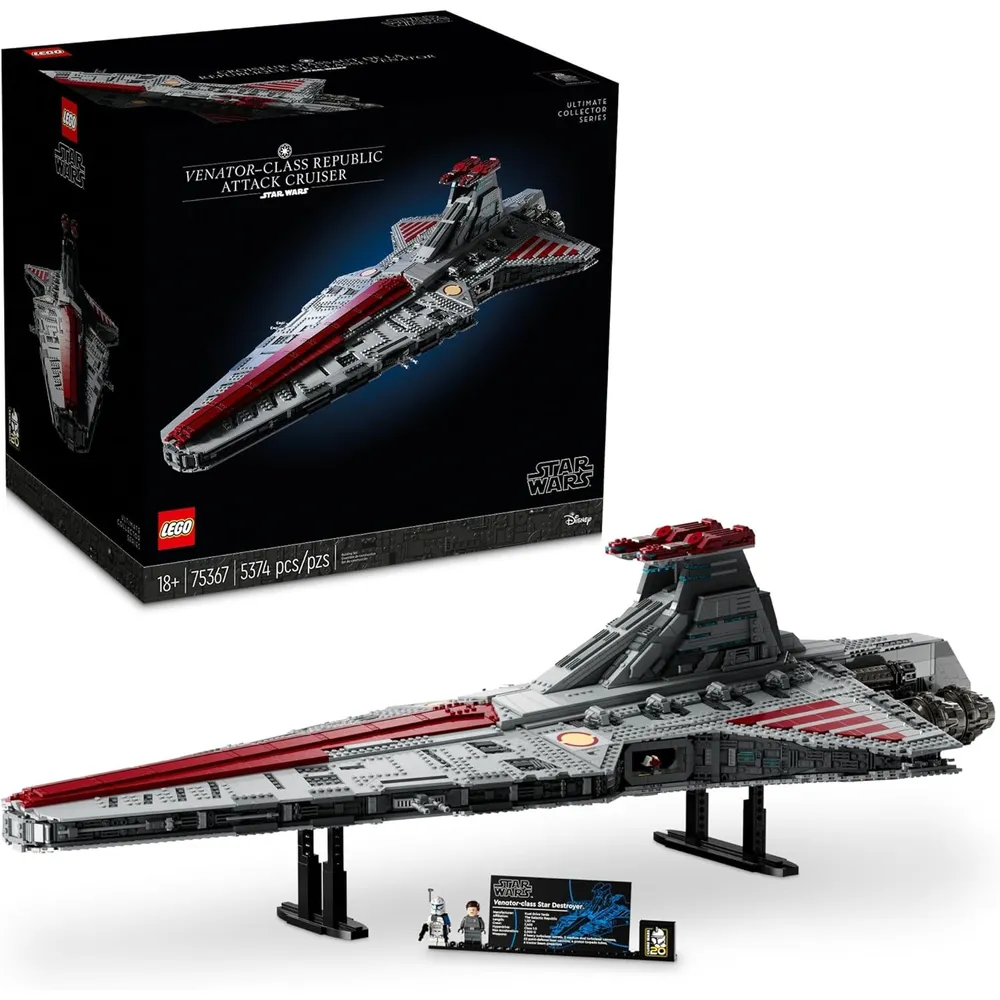 Lego Star Wars Crucero de Ataque Venator, set de construcción con Capitán Rex