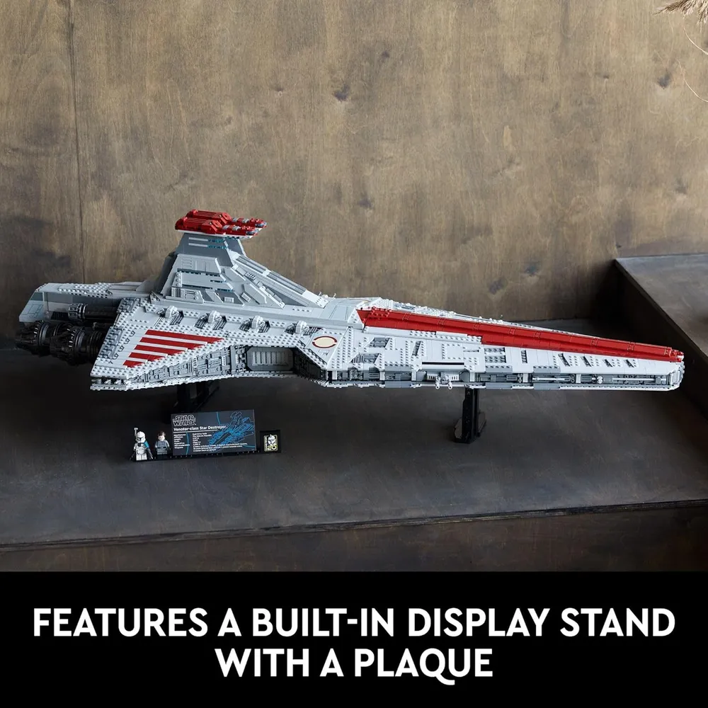 Lego Star Wars Crucero de Ataque Venator, set de construcción con Capitán Rex
