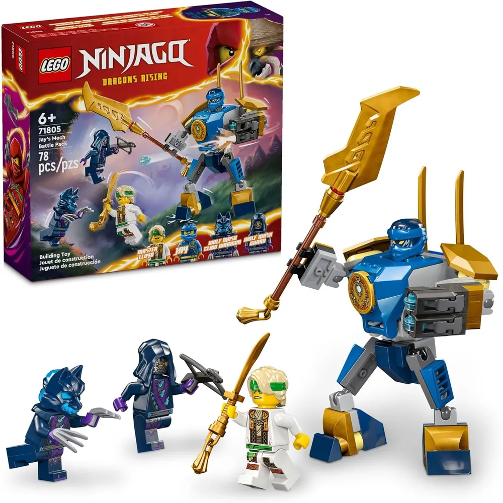 Lego Ninjago Pack de batalla con robot de Jay, set de aventura para niños 6+